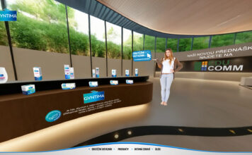 Virtuální místnost GYNTIMA: Interaktivní prezentace pro lékárníky, která spojuje přírodu, technologii a odborné informace.